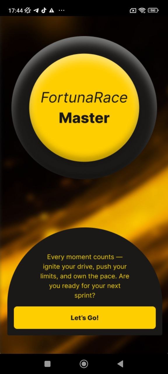 Fortuna Race Master home screen